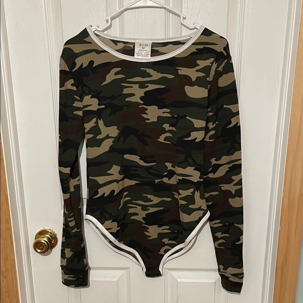 Camouflage Long Sleeve Bodysuit